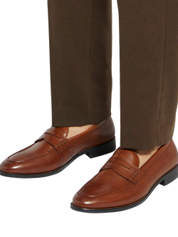 Dune London Skylers Wide Fit Leather Loafers - view 2, Tan