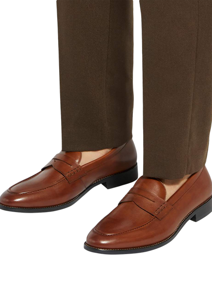 Dune London Skylers Wide Fit Leather Loafers - view 2, Tan