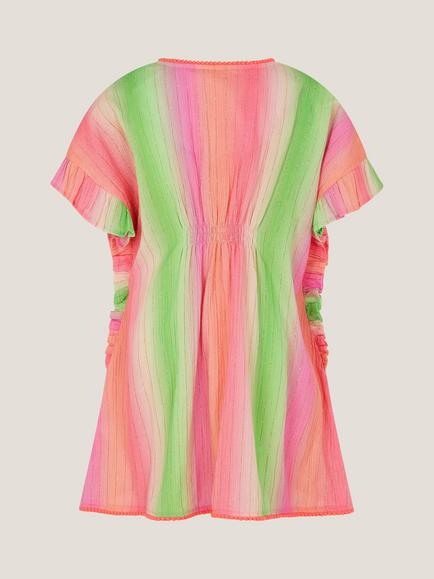 Monsoon Kids' Stripe Kaftan, Multi - view 2, Multi