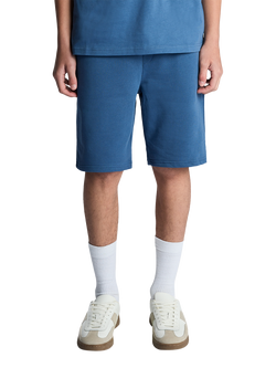 Lyle & Scott Kids' Cotton Jogger Shorts, Dark Cornflower - view 2, Dark Cornflower