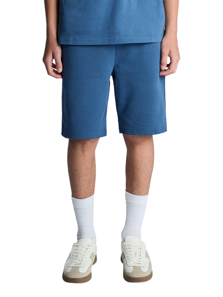 Lyle & Scott Kids' Cotton Jogger Shorts, Dark Cornflower - view 2, Dark Cornflower
