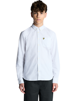 Lyle & Scott Kids' Riviera Pure Cotton Long Sleeve Oxford Shirt, White