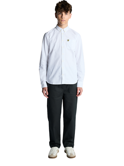 Lyle & Scott Kids' Riviera Pure Cotton Long Sleeve Oxford Shirt - view 2, White