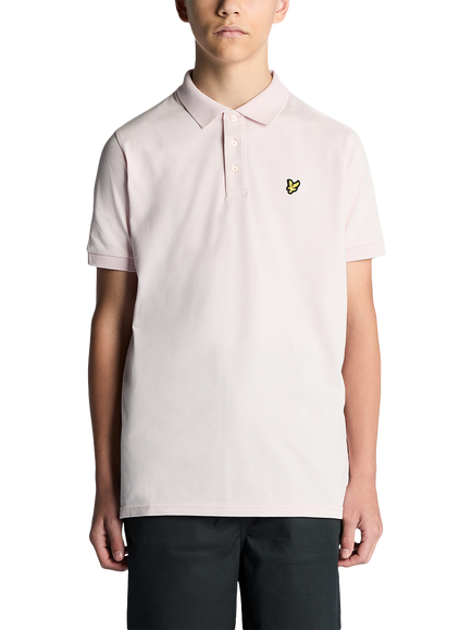 Lyle & Scott Kids' Cotton Rich Short Sleeved Polo Shirt, Light Pink