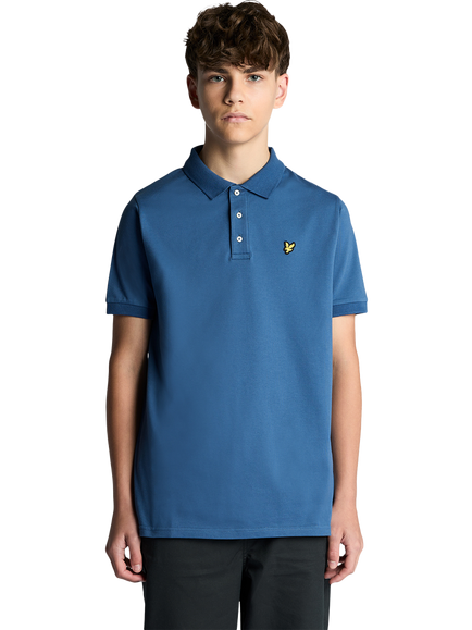 Lyle & Scott Kids' Logo Polo Shirt, Dark Cornflower, Dark Cornflower