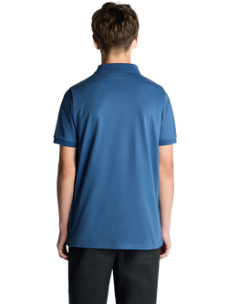 Lyle & Scott Kids' Logo Polo Shirt, Dark Cornflower - view 2, Dark Cornflower