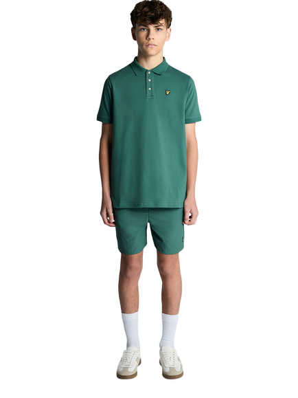 Lyle & Scott Kids' Cotton Rich Short Sleeved Polo Shirt - view 2, Everglade