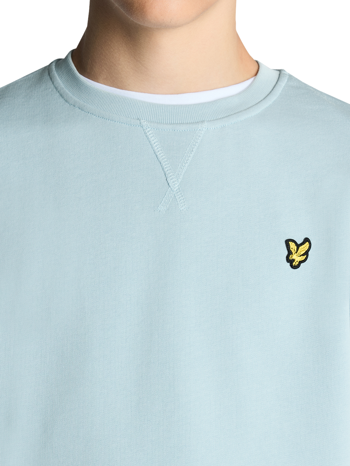 Product image 5 of 6, which shows Lyle & Scott Crew Neck Logo Sweatshirt, Opal Blue, 9-10 years