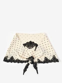 Mint Velvet Polka Dot Satin Scarf, Natural Cream, Natural Cream