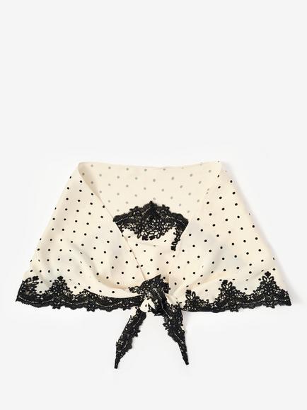 Mint Velvet Polka Dot Satin Scarf, Natural Cream, Natural Cream