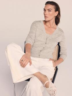 Mint Velvet Layered Detail Linen Rich Cardigan, Natural, Natural