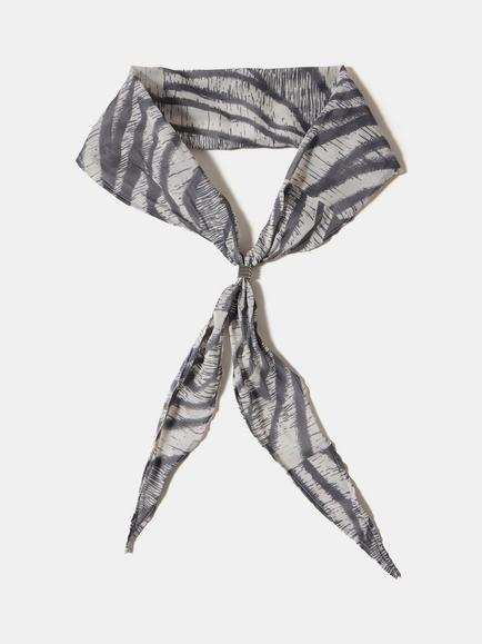 Mint Velvet Zebra Print Clasp Detail Scarf, Grey/Multi, Grey/Multi
