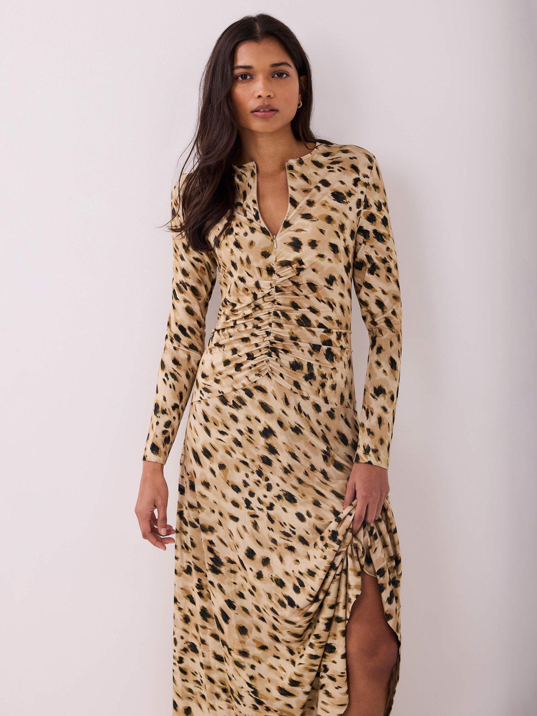 green emerald velvet dress Grey Leopard Print Mesh Midi Dress  Mint Velvet