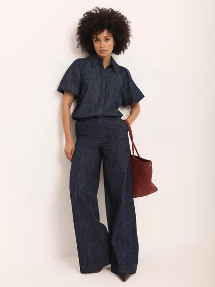 Mint Velvet Wide Leg Jeans, Navy - view 2, Navy