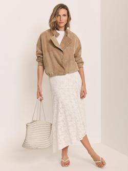 Mint Velvet Asymmetric Lace Skirt, Natural Cream, Natural Cream