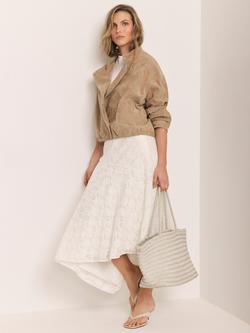 Mint Velvet Asymmetric Lace Skirt, Natural Cream - view 2, Natural Cream