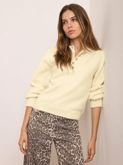 Mint Velvet Henley Knit Jumper, Yellow - view 2, Yellow