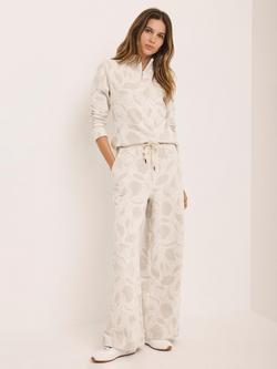 Mint Velvet Half Zip Jacquard Top, Natural Cream, Natural Cream