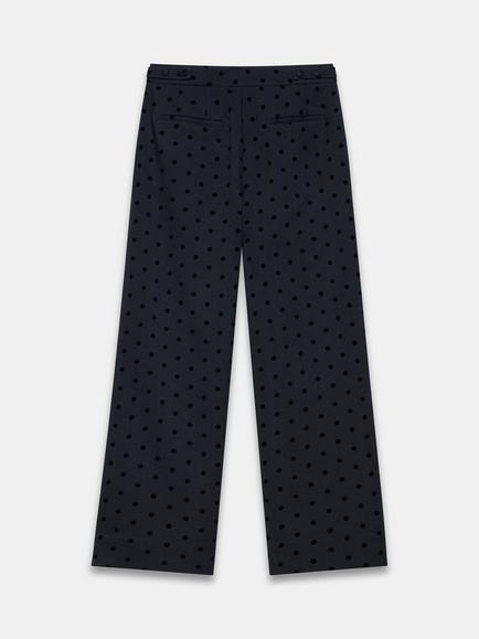 Mint Velvet Polka Dot Wide Leg Tailored Trousers, Navy - view 2, Navy