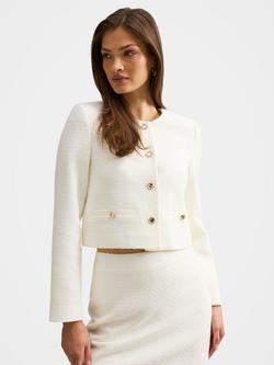 Forever New Adeline Boucle Jacket, Porcelain, Porcelain