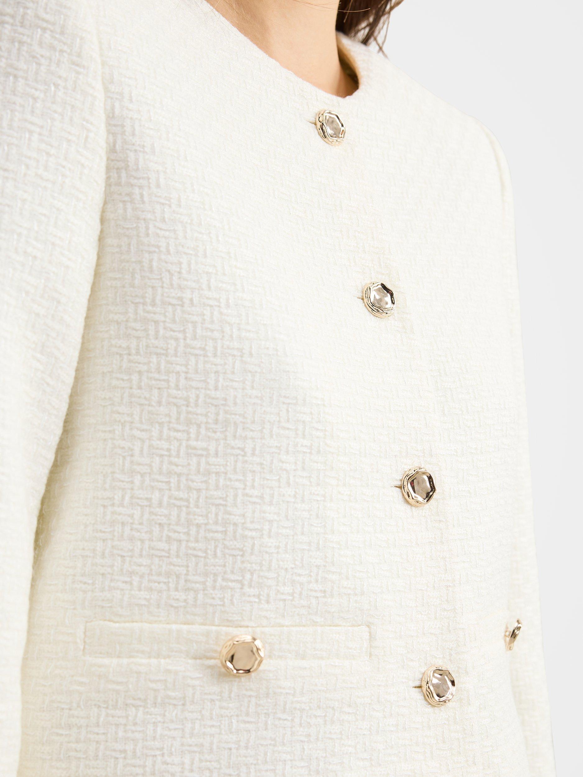 Product image 4 of 5, which shows Forever New Adeline Boucle Jacket, Porcelain, 4