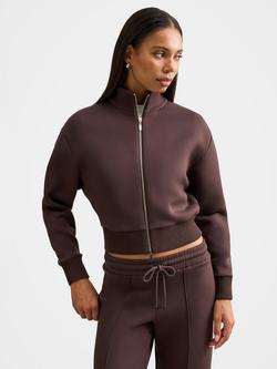 Forever New Hannah Zip Lounge Jacket, Dark Chocolate, Dark Chocolate