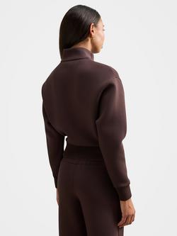 Forever New Hannah Zip Lounge Jacket, Dark Chocolate - view 2, Dark Chocolate