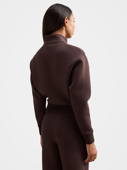 Forever New Hannah Zip Lounge Jacket, Dark Chocolate - view 2, Dark Chocolate
