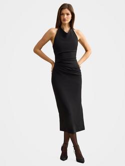 Forever New Daphne Halterneck Midi Dress, Black, Black
