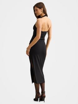 Forever New Daphne Halterneck Midi Dress, Black - view 2, Black