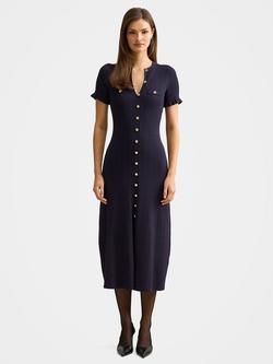 Forever New Violetta Stitch Detail Midi Dress, Navy, Navy