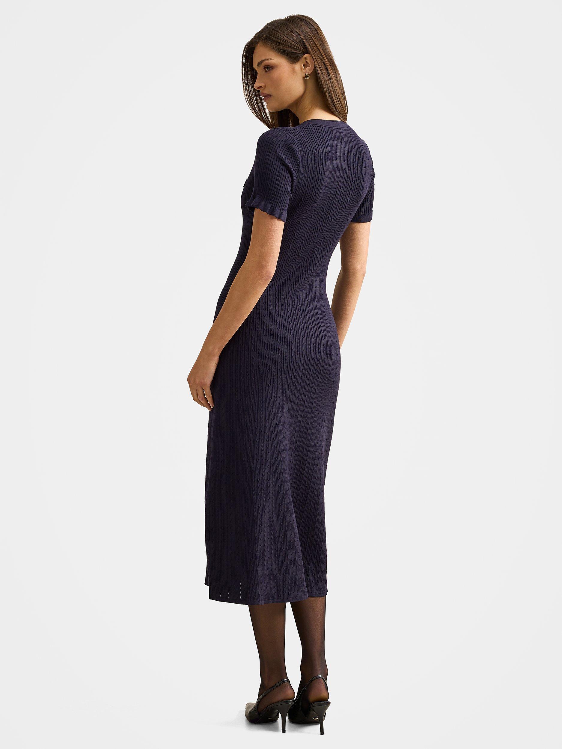forever new navy blue dress April Open Back Satin Maxi Dress in Navy - Size 8 to 16