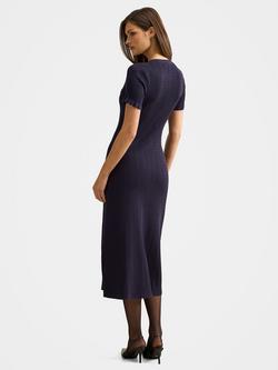 Forever New Violetta Stitch Detail Midi Dress, Navy - view 2, Navy