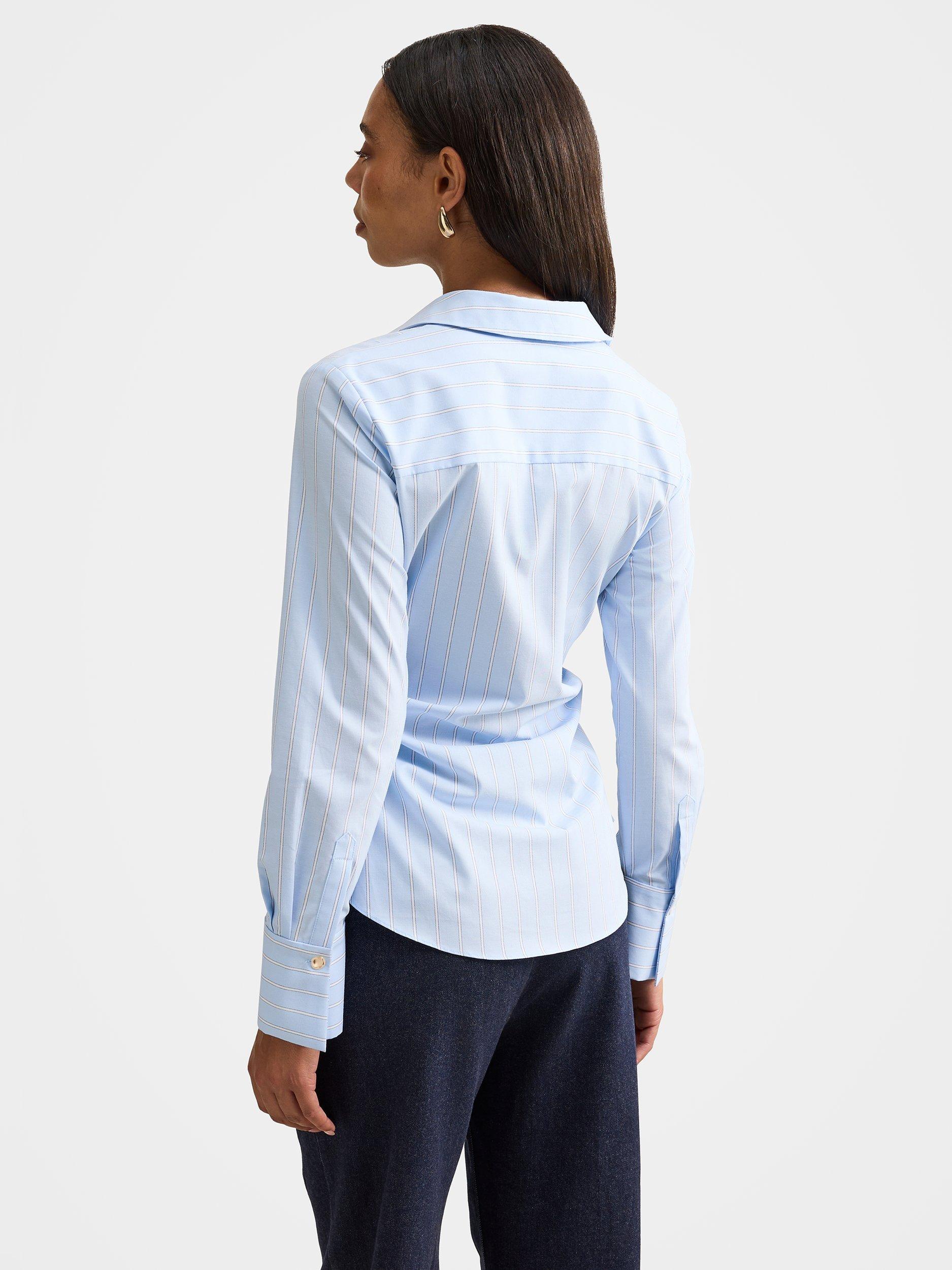 Product image 2 of 5, which shows Forever New Ange Slim Fit Shirt, Blue/Multi, 4