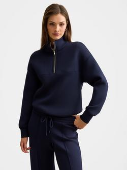 Forever New Lya Satin Trim Lounge Jumper, Navy, Navy