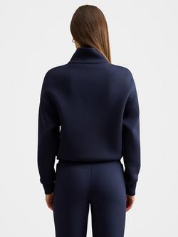 Forever New Lya Satin Trim Lounge Jumper, Navy - view 2, Navy