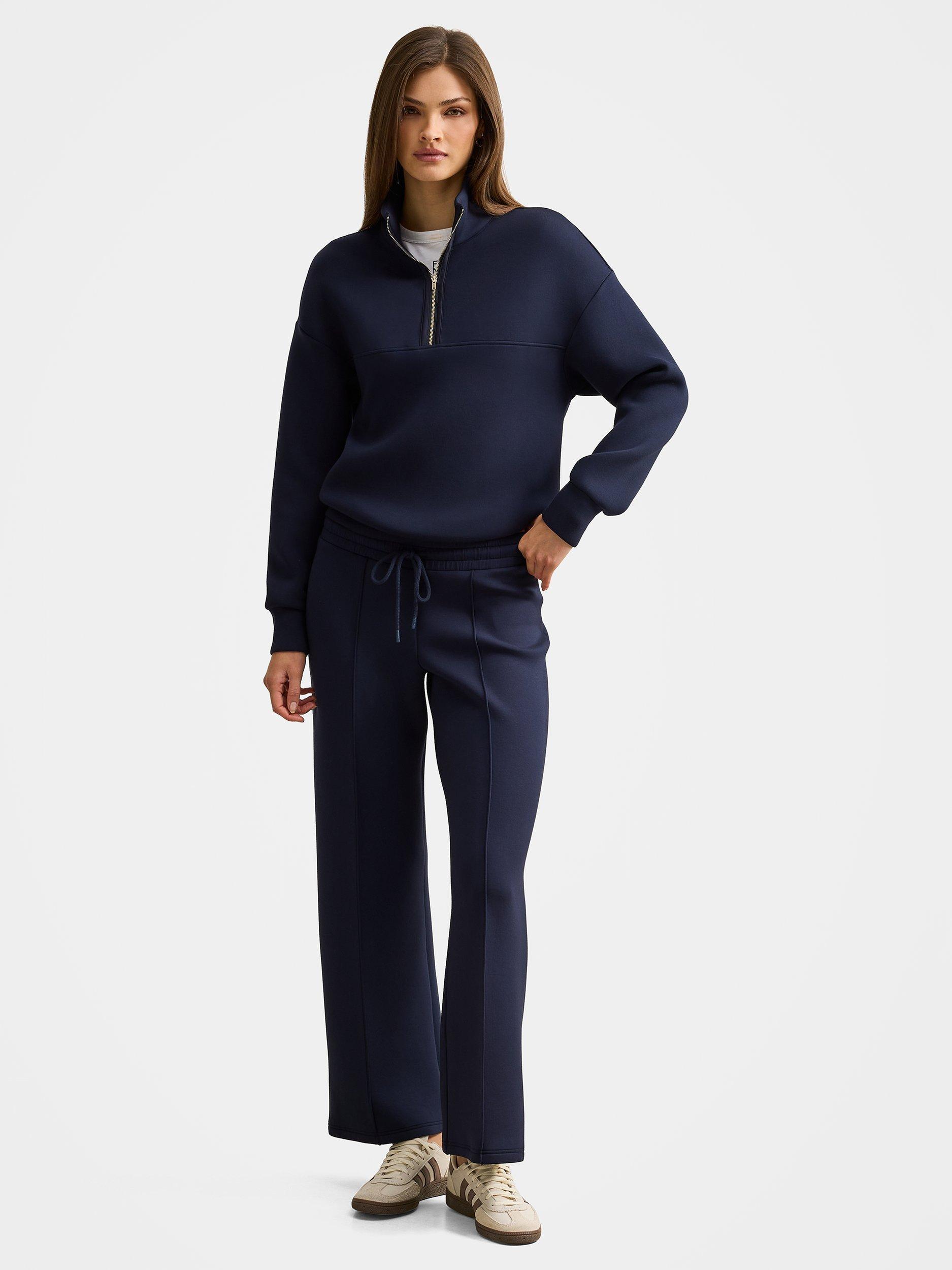 Product image 5 of 5, which shows Forever New Lya Satin Trim Lounge Jumper, Navy, L