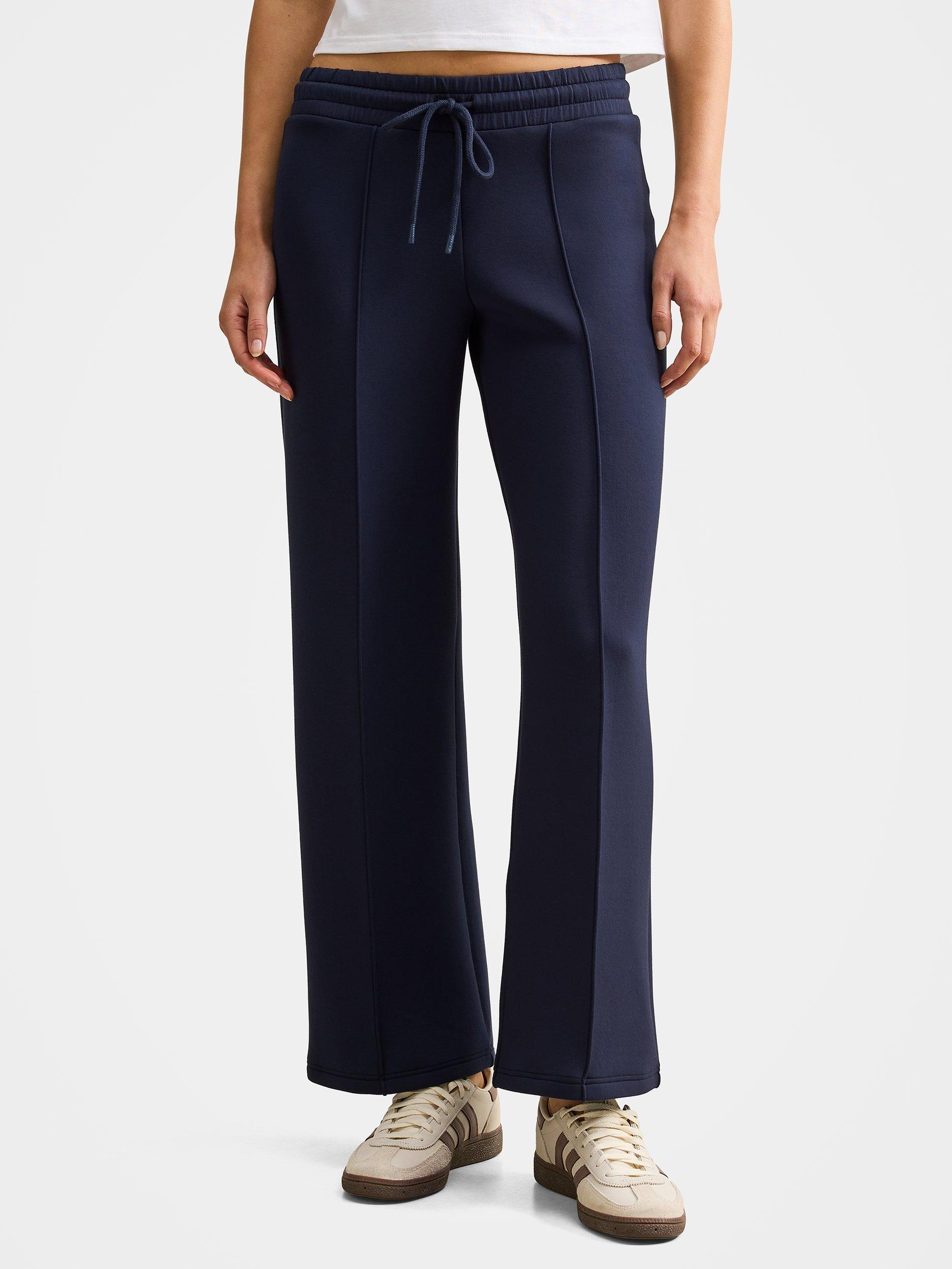 Product image 1 of 5, which shows Forever New Tiana Wide Leg Joggers, Navy, XXS