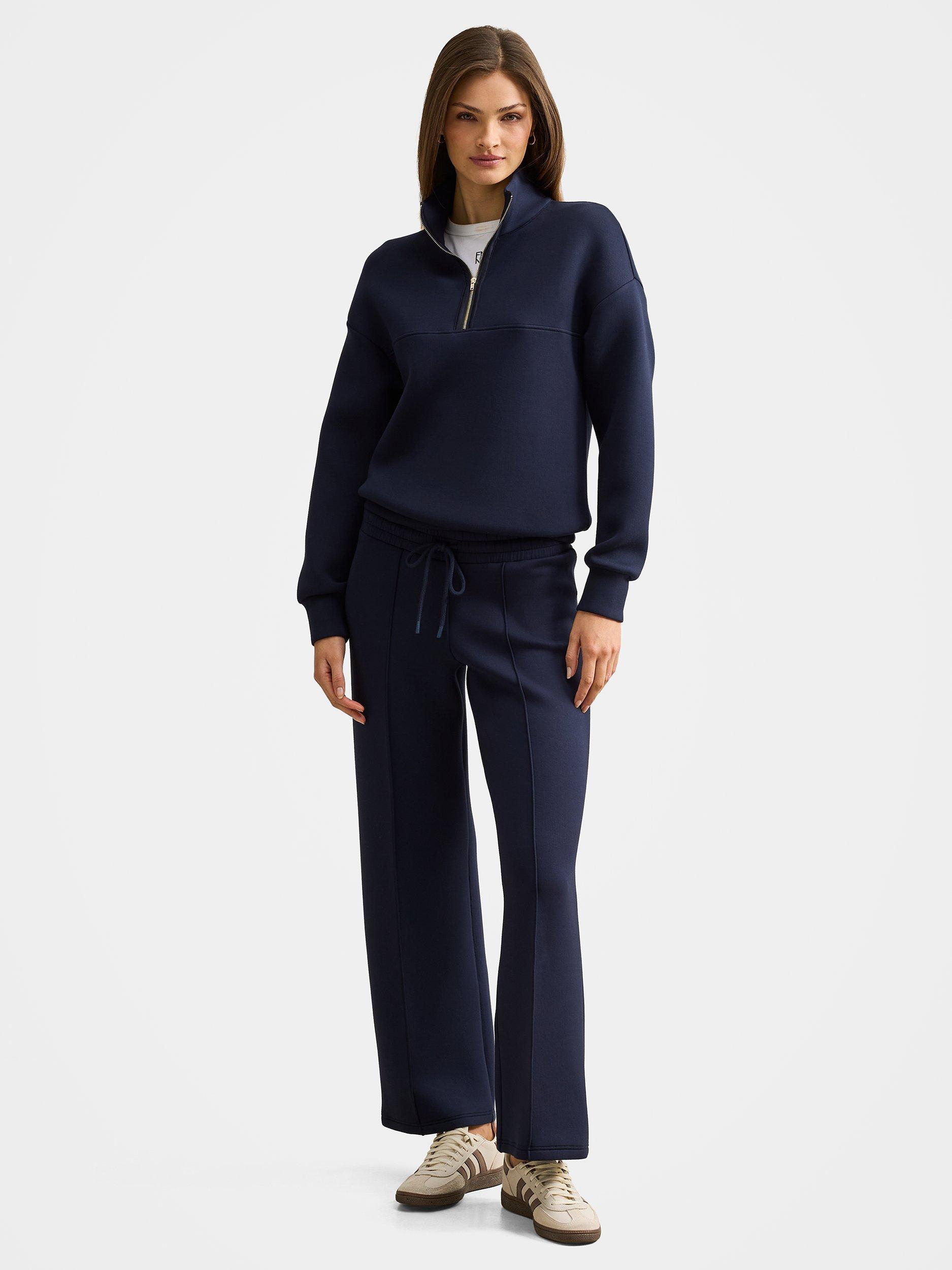 Product image 5 of 5, which shows Forever New Tiana Wide Leg Joggers, Navy, XXS