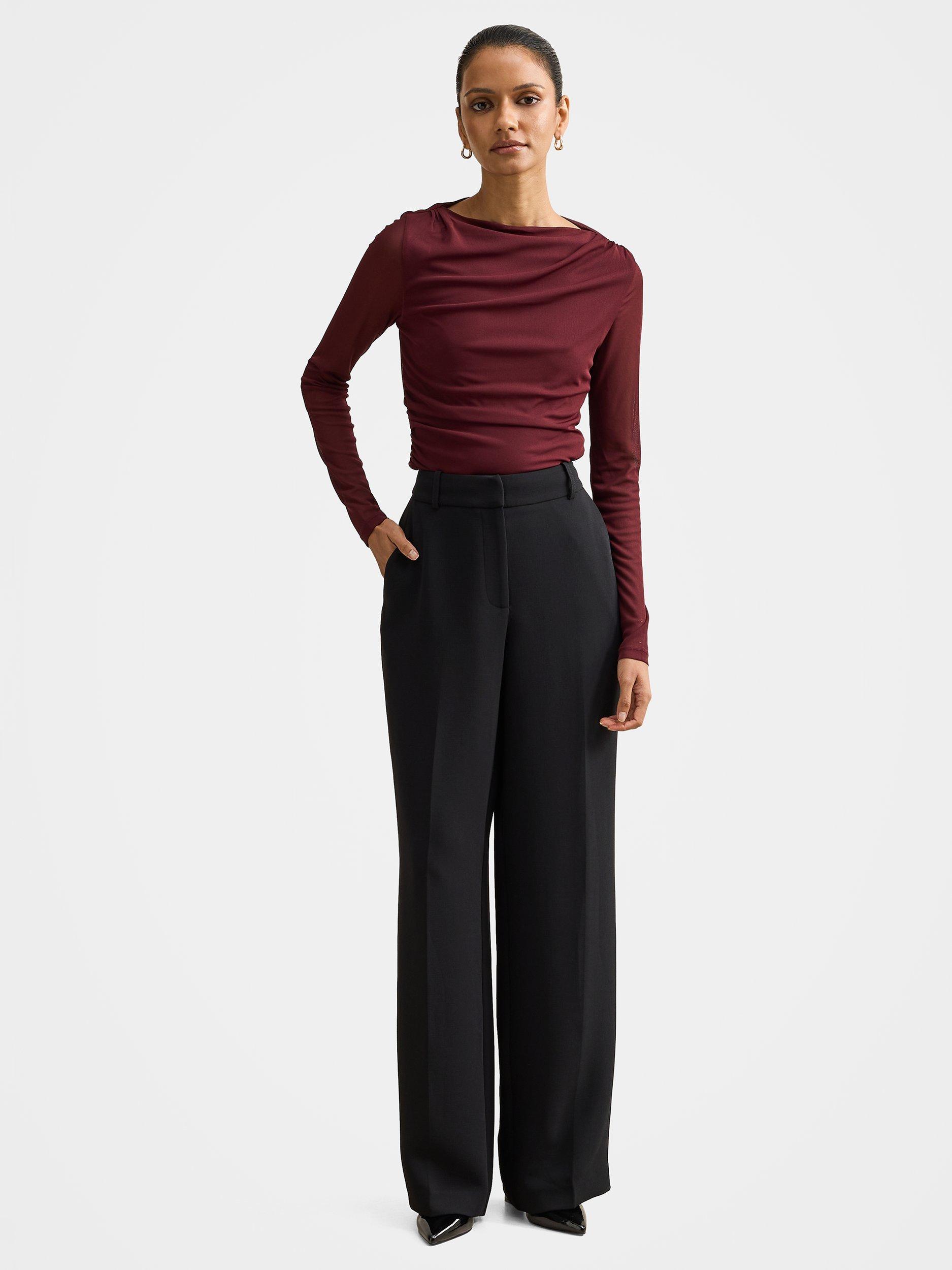 Product image 5 of 5, which shows Forever New Petite Dahlia Tailored Trousers, Black, 4