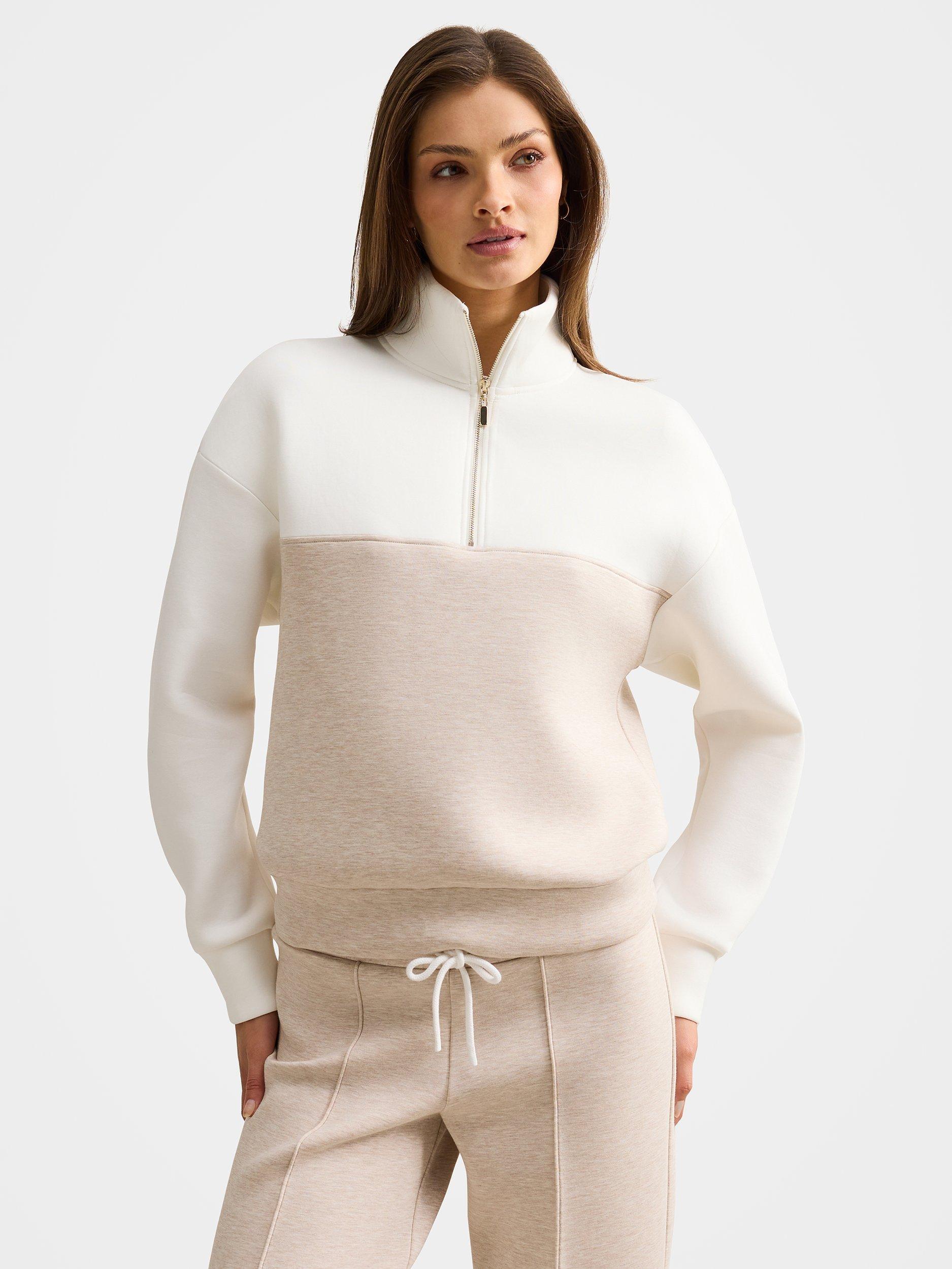 Product image 1 of 5, which shows Forever New Lya Lounge Jumper, Cream/Oat, L