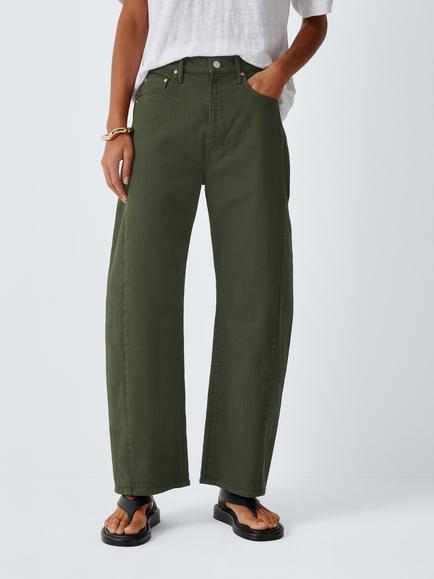 MOTHER The Half Pipe Barrel Leg Jeans, Dark Green, Dark Green