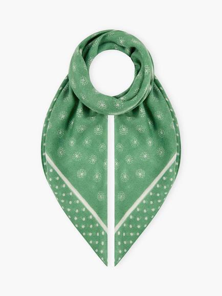 Brora Patchwork Pure Wool Scarf, Thyme, Thyme