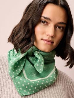 Brora Patchwork Pure Wool Scarf, Thyme - view 2, Thyme