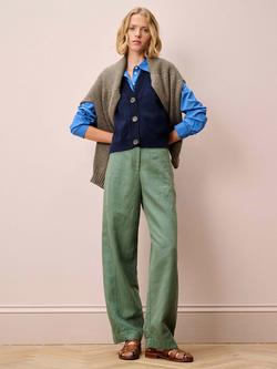 Brora V-Neck Pure Wool Waistcoat, Cosmos - view 2, Cosmos