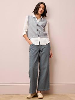 Brora V-Neck Pure Wool Waistcoat, Platinum - view 2, Platinum