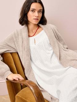 Brora Dobby Spot Sleeveless Nightdress, White - view 2, White