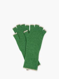 Brora Fingerless Pure Cashmere Gloves, Parsley/Ash, Parsley/Ash