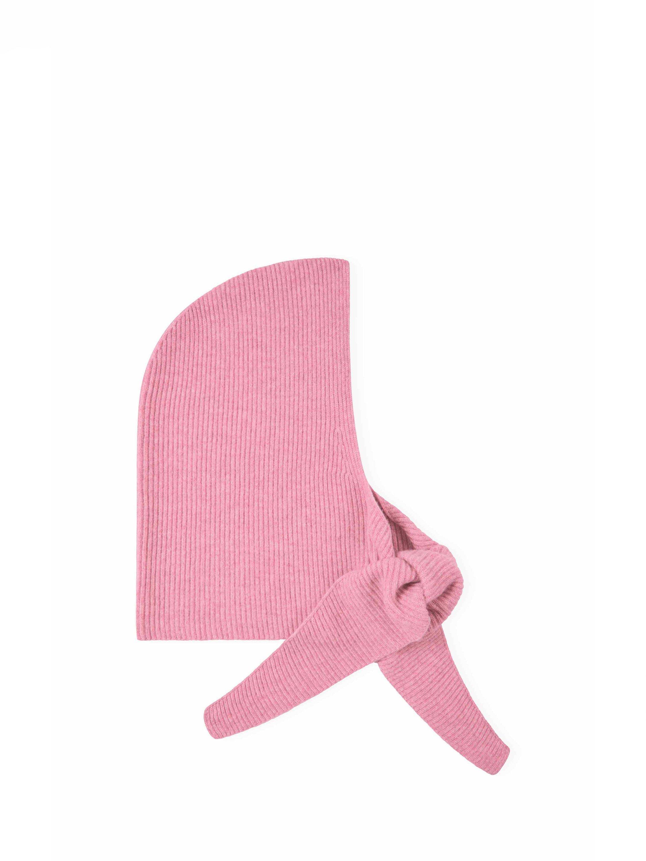 Product image 1 of 2, which shows Brora Ribbed Pure Cashmere Hood, Rose, One Size