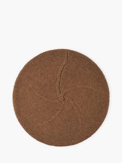 Brora Knitted Pure Cashmere Beret, Caramel, Caramel